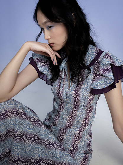 Ombre Ribbons Cotton Ruffle Dress | Anna Sui