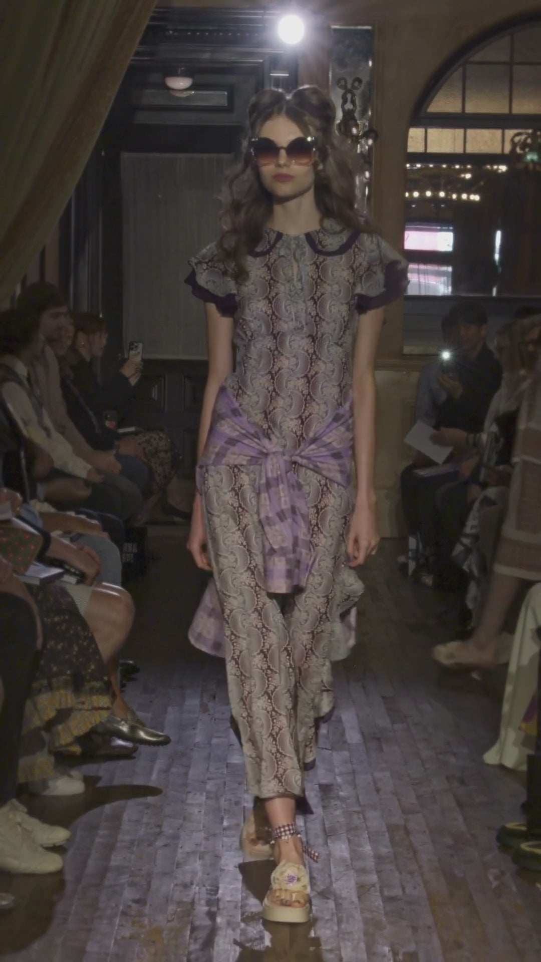 Ombre Ribbons Cotton Ruffle Dress | Anna Sui