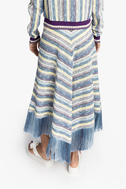 Serape Knit Fringe Skirt | Anna Sui