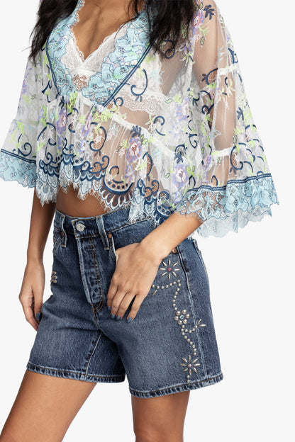 Lady Chatterley's Lace V-Neck Top | Anna Sui