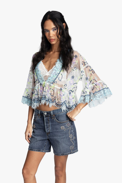Lady Chatterley's Lace V-Neck Top | Anna Sui