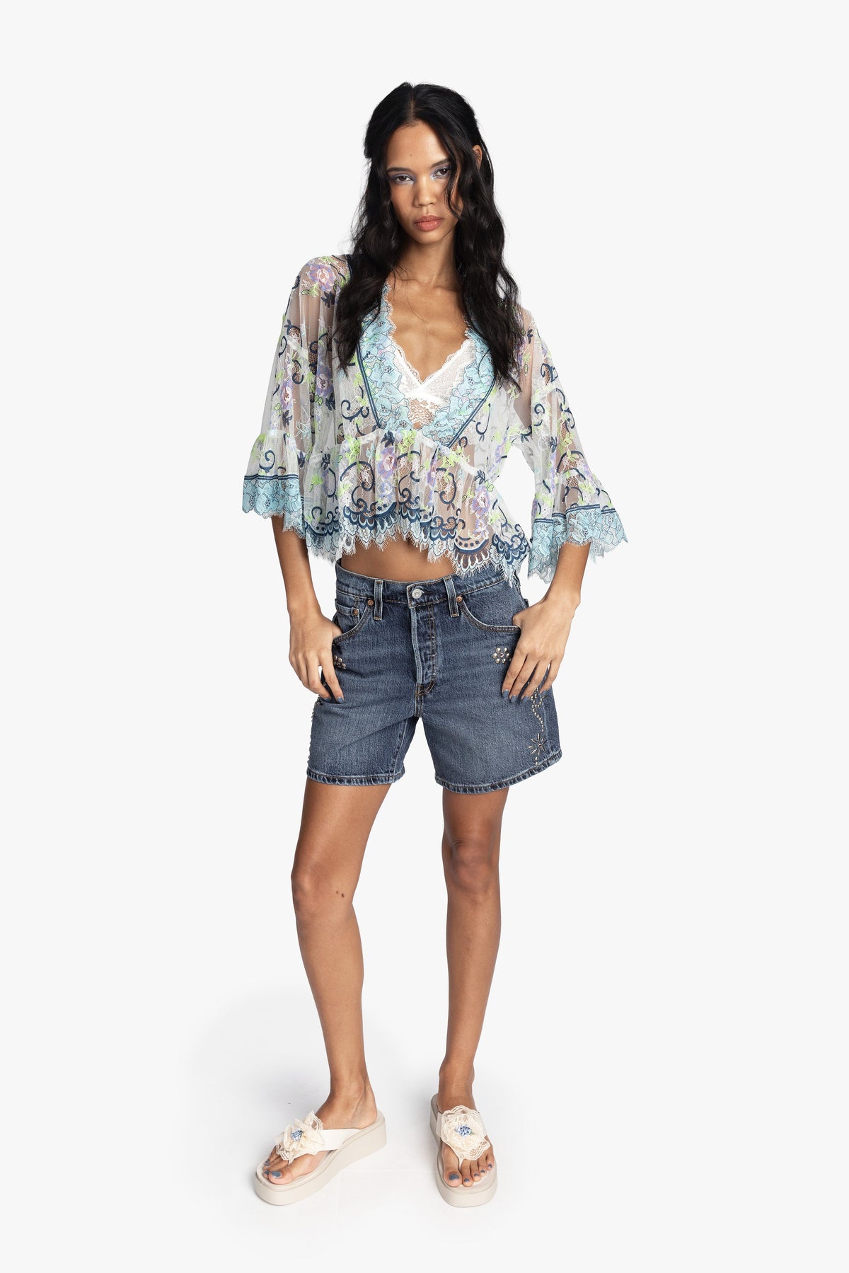 Lady Chatterley's Lace V-Neck Top | Anna Sui