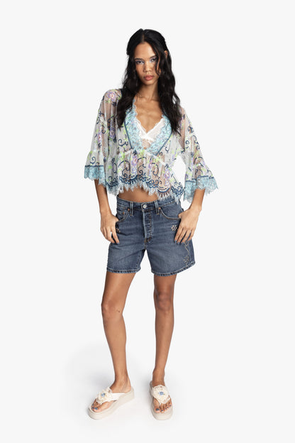 Lady Chatterley's Lace V-Neck Top | Anna Sui