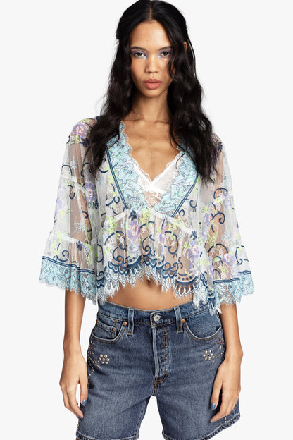 Lady Chatterley's Lace V-Neck Top | Anna Sui