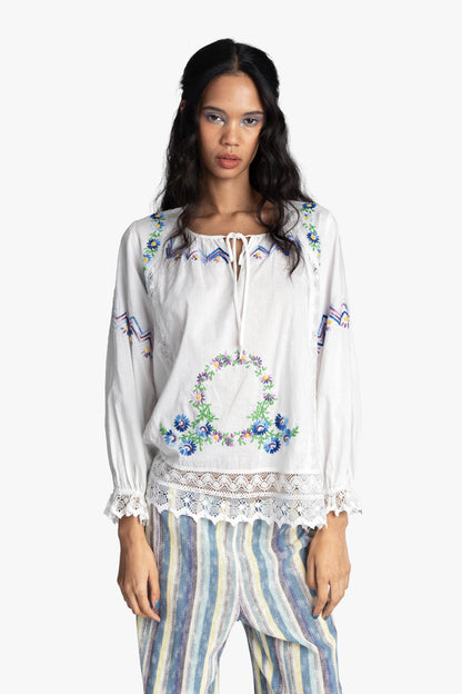 Morning Glory Embroidery Blouse | Anna Sui