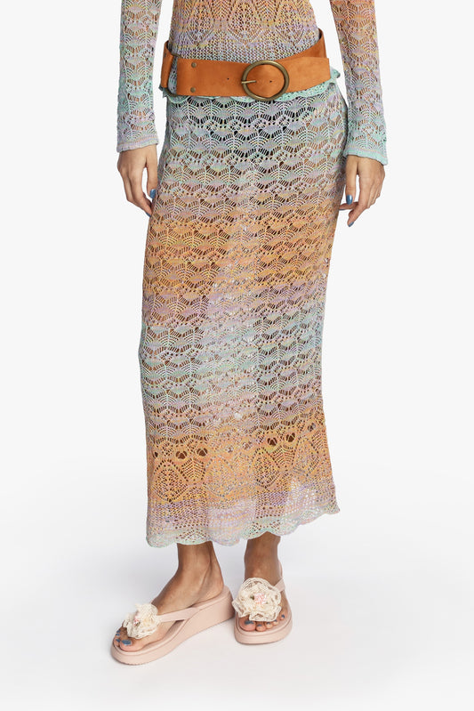 Ombre Space Dye Crochet Skirt - Sunset | Anna Sui