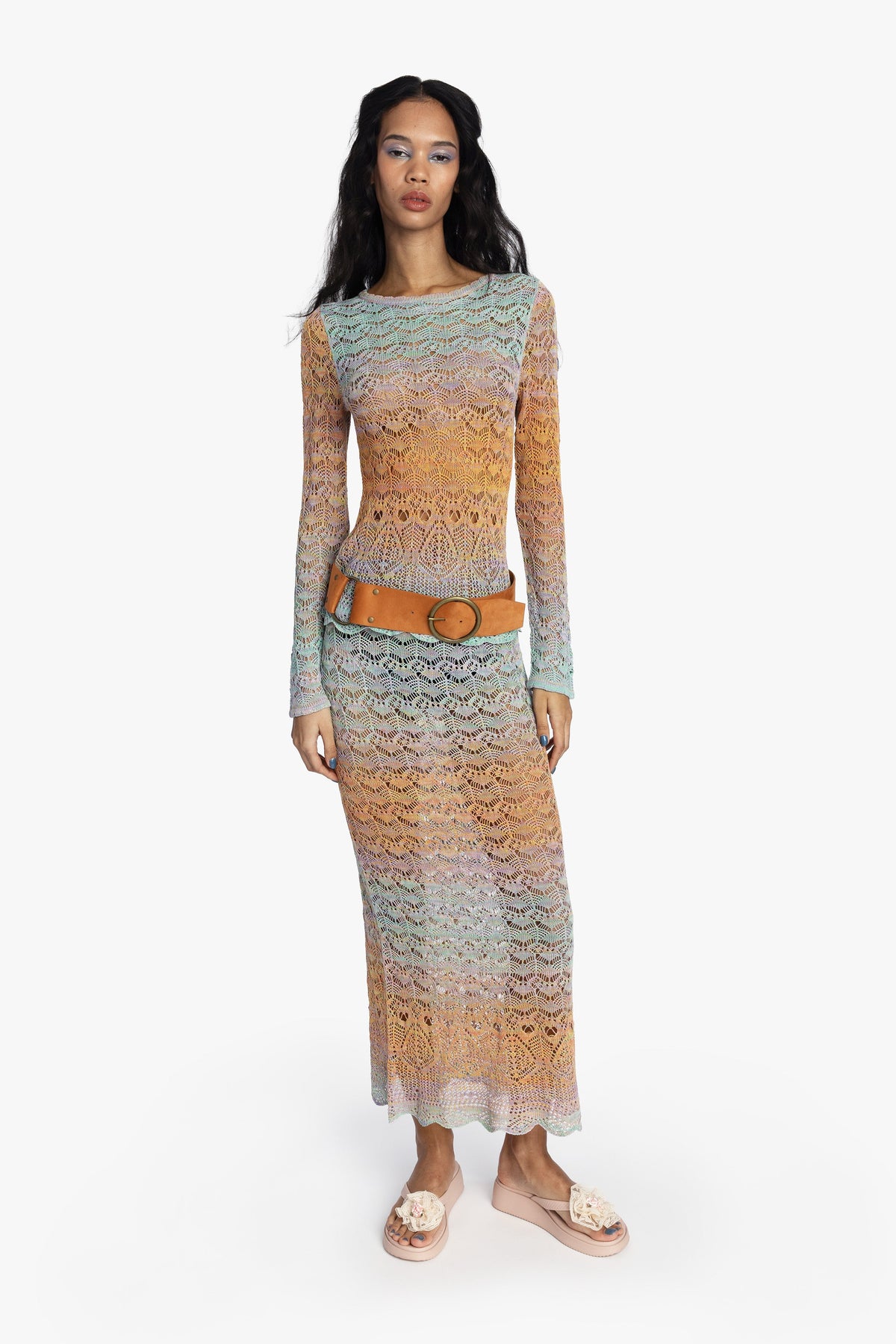Ombre Space Dye Crochet Skirt - Sunset | Anna Sui