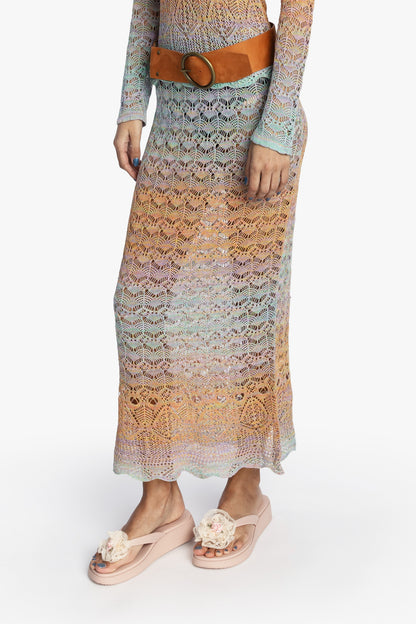 Ombre Space Dye Crochet Skirt - Sunset | Anna Sui