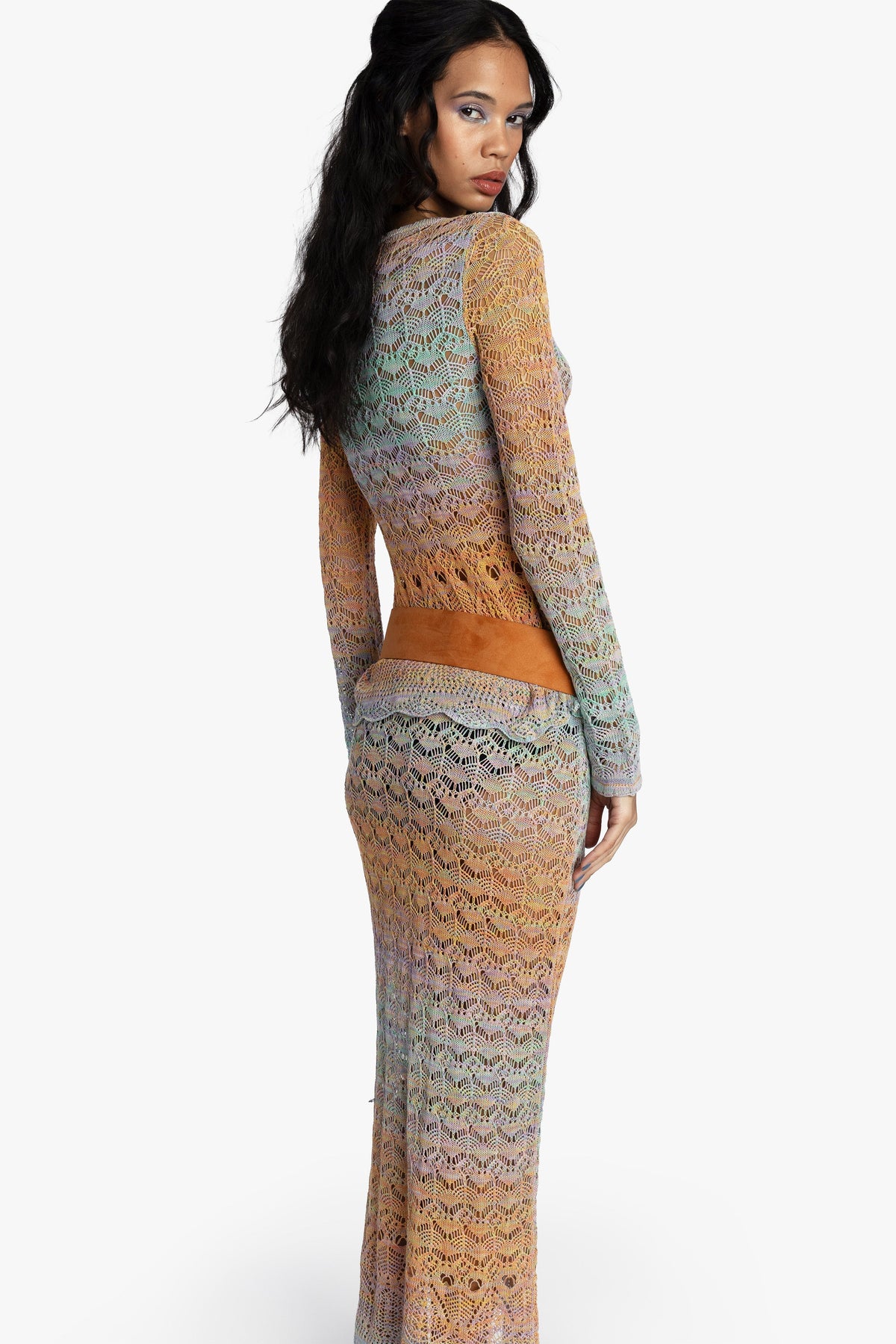 Ombre Space Dye Crochet Skirt - Sunset | Anna Sui
