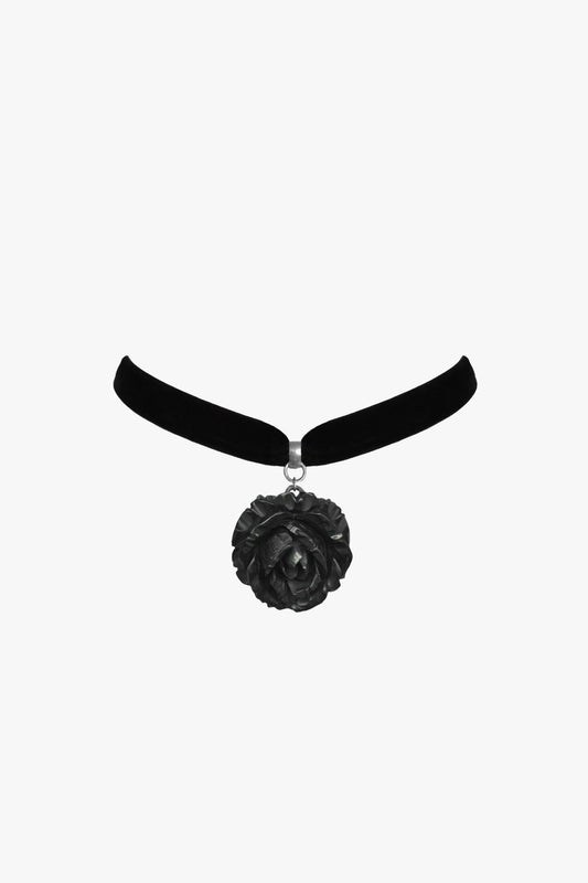 Large Retrolite Rose Velvet Choker | Anna Sui