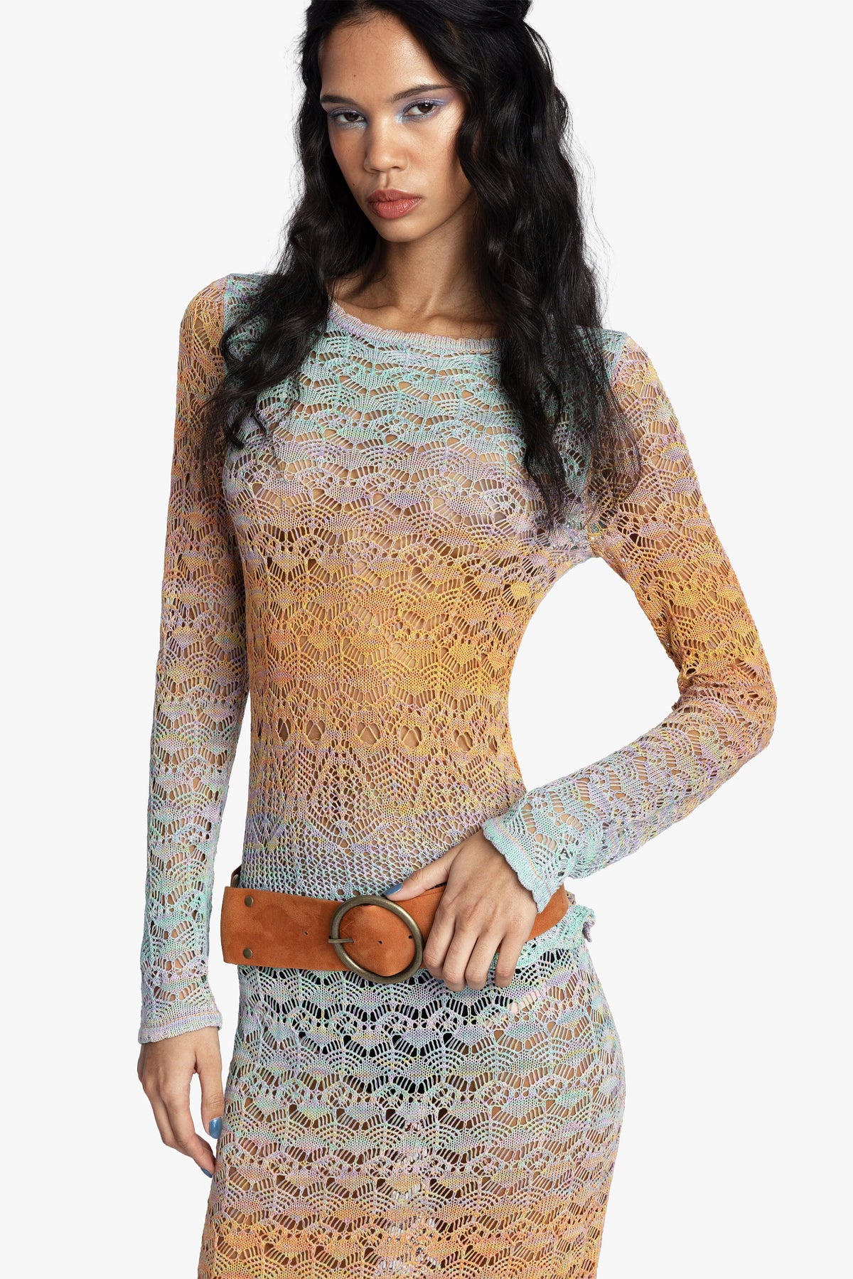 Ombre Space Dye Crochet Top - Sunset | Anna Sui