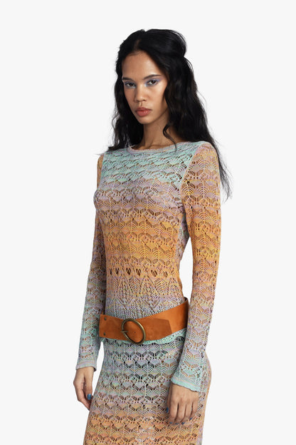 Ombre Space Dye Crochet Top - Sunset | Anna Sui
