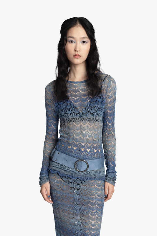 Ombre Space Dye Crochet Top - Twilight | Anna Sui