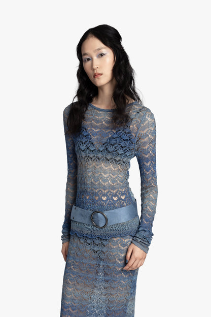 Ombre Space Dye Crochet Top - Twilight | Anna Sui
