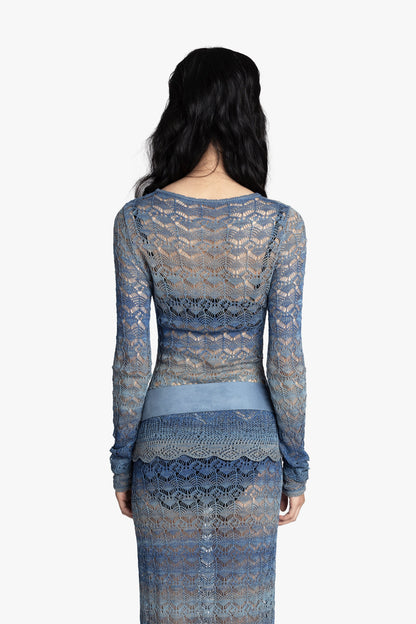 Ombre Space Dye Crochet Top - Twilight | Anna Sui