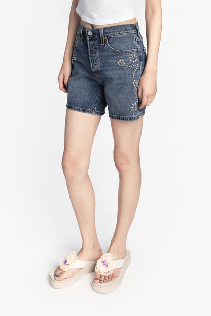 Studded Denim Shorts | Anna Sui