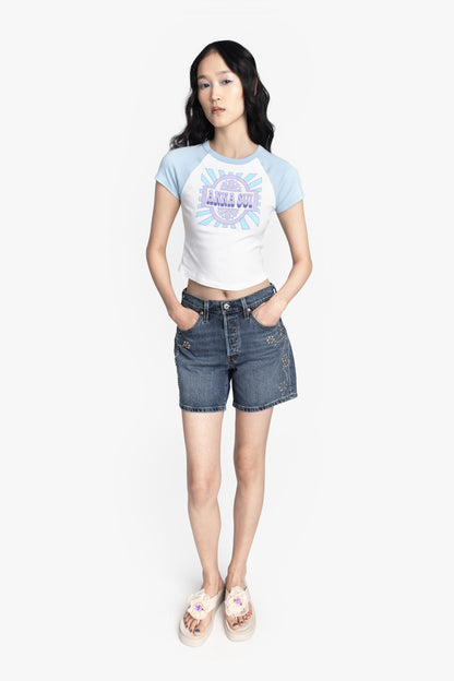 Studded Denim Shorts | Anna Sui