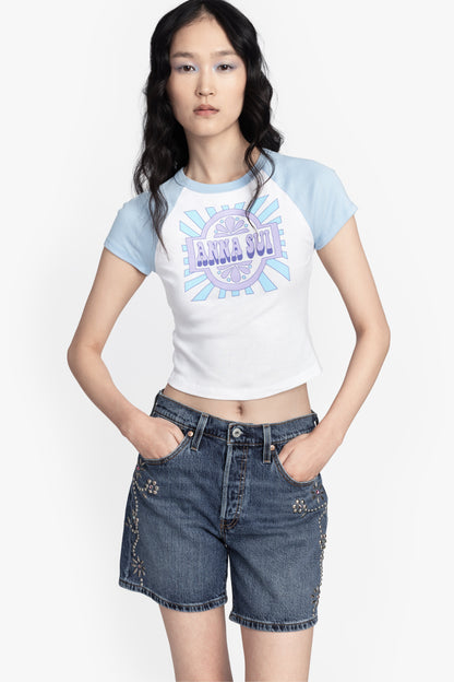 Studded Denim Shorts | Anna Sui