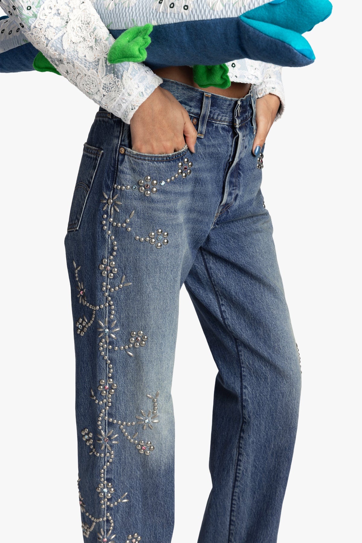 Studded Denim Jeans | Anna Sui