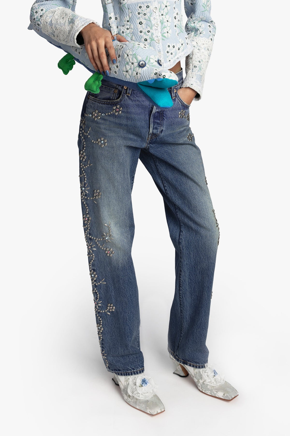 Studded Denim Jeans | Anna Sui