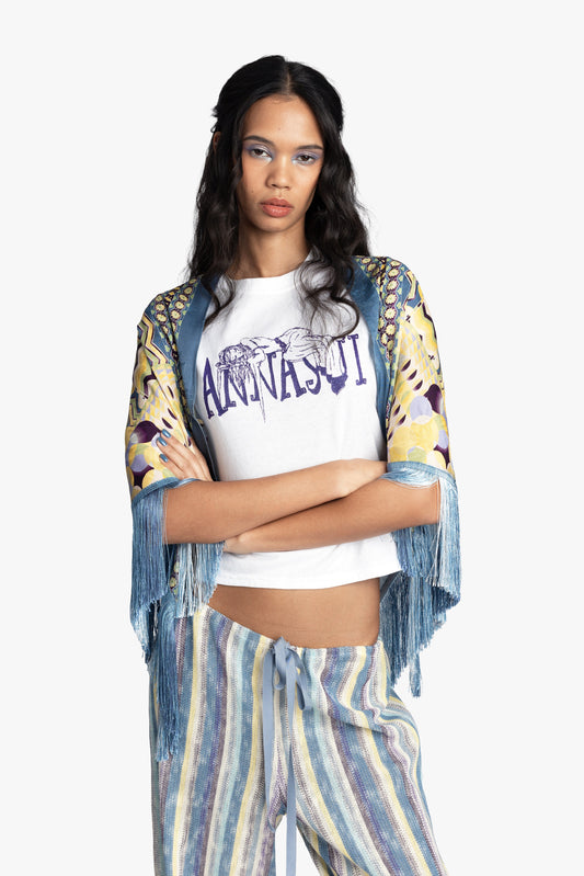 Pueblo Deco Border Fringe Shawl | Anna Sui