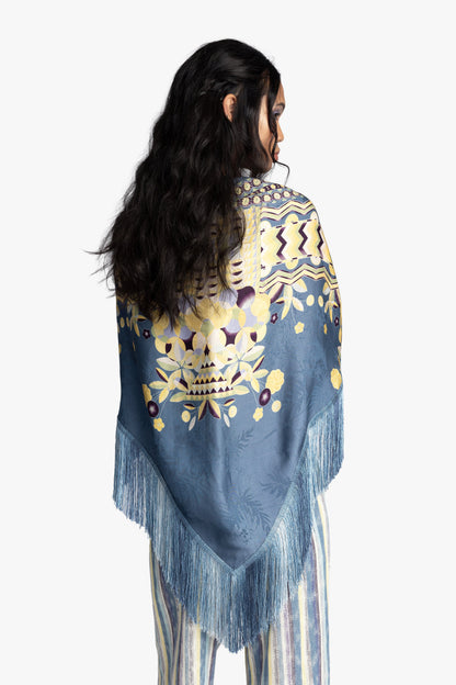 Pueblo Deco Border Fringe Shawl | Anna Sui