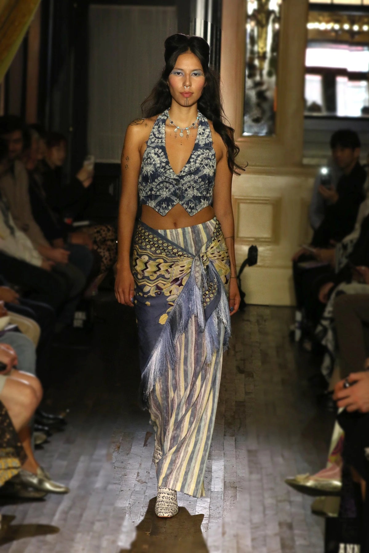 Pueblo Deco Border Fringe Shawl | Anna Sui