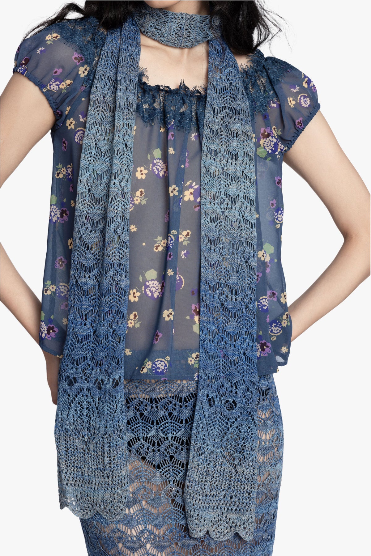 Ombre Space Dye Crochet Scarf - Twilight | Anna Sui