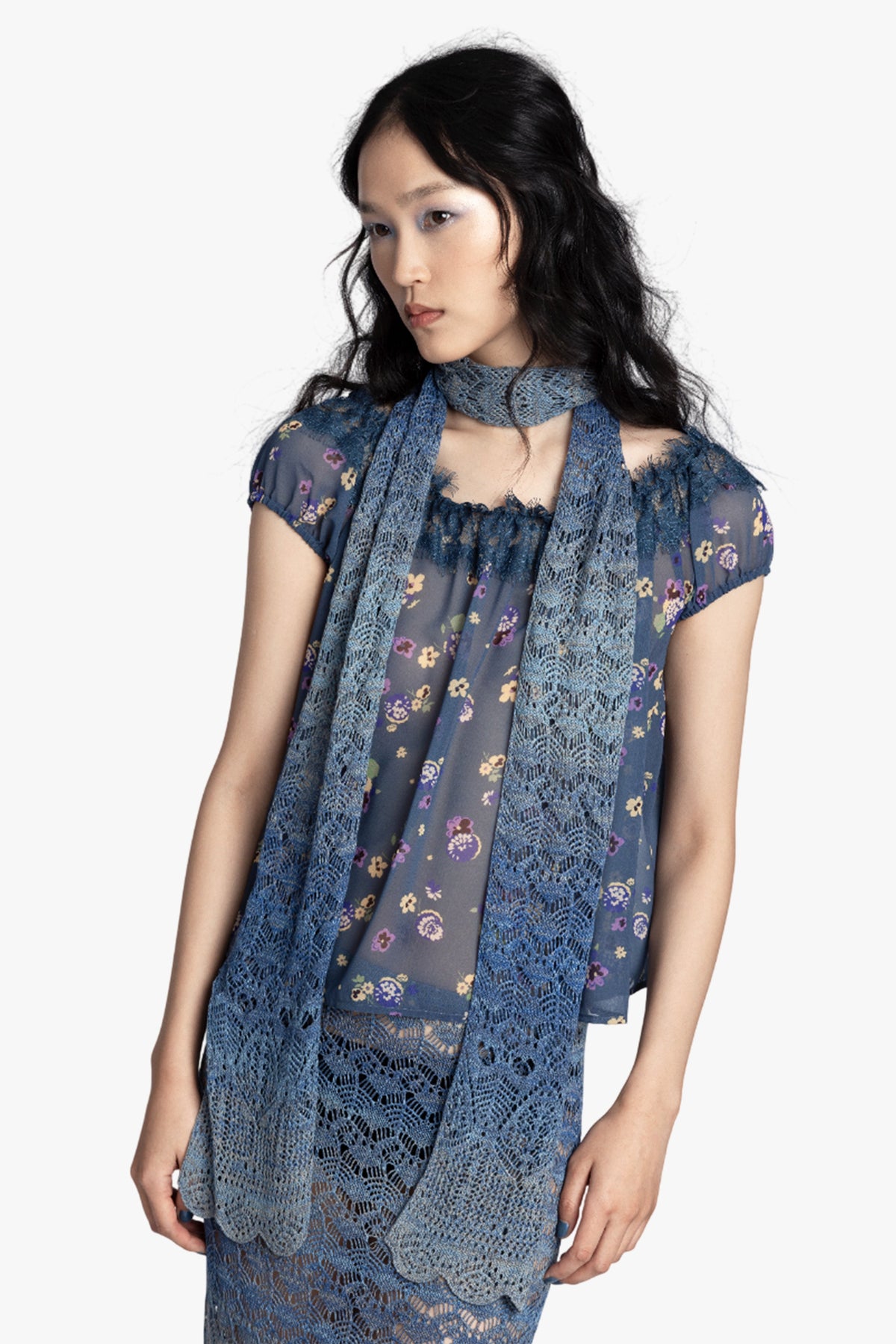 Ombre Space Dye Crochet Scarf - Twilight | Anna Sui