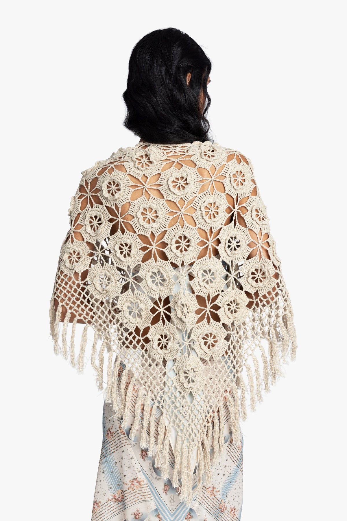 Linen Crochet Shawl- Linen | Anna Sui