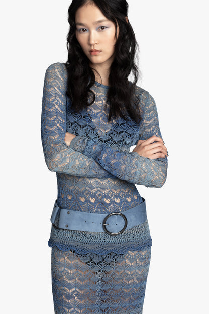 Suede Belt - Denim | Anna Sui