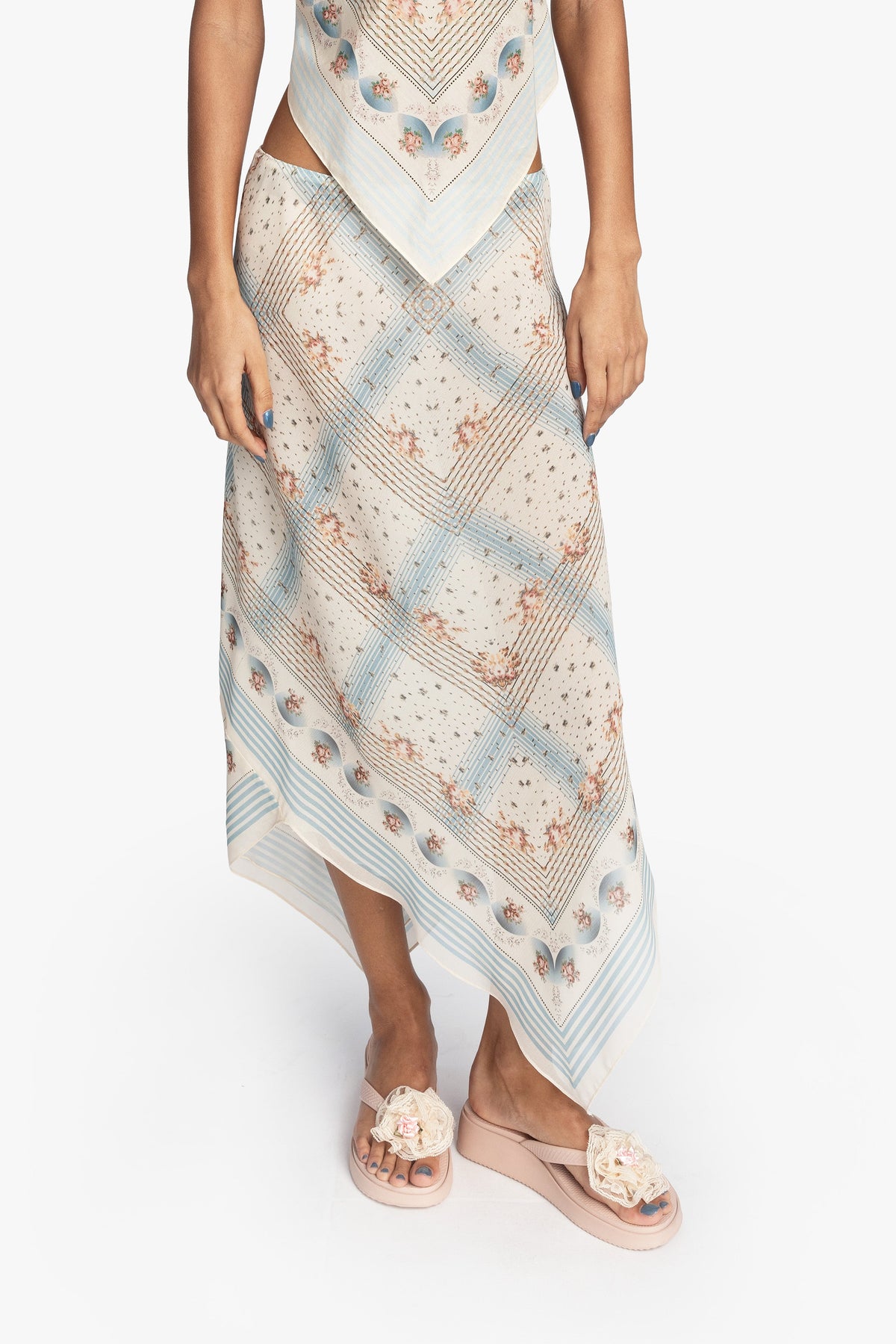 Heritage Scarf Print Chiffon Skirt | Anna Sui