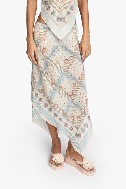 Heritage Scarf Print Chiffon Skirt | Anna Sui