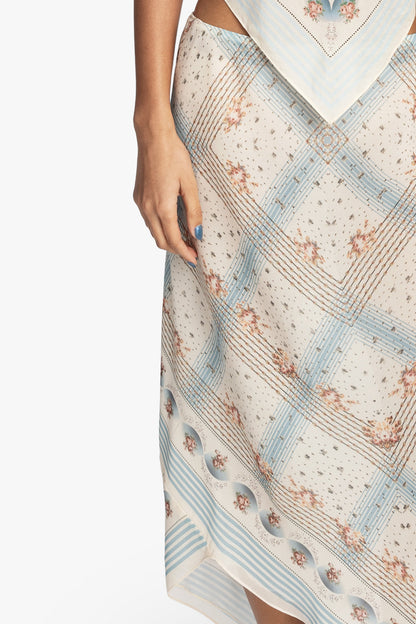 Heritage Scarf Print Chiffon Skirt | Anna Sui