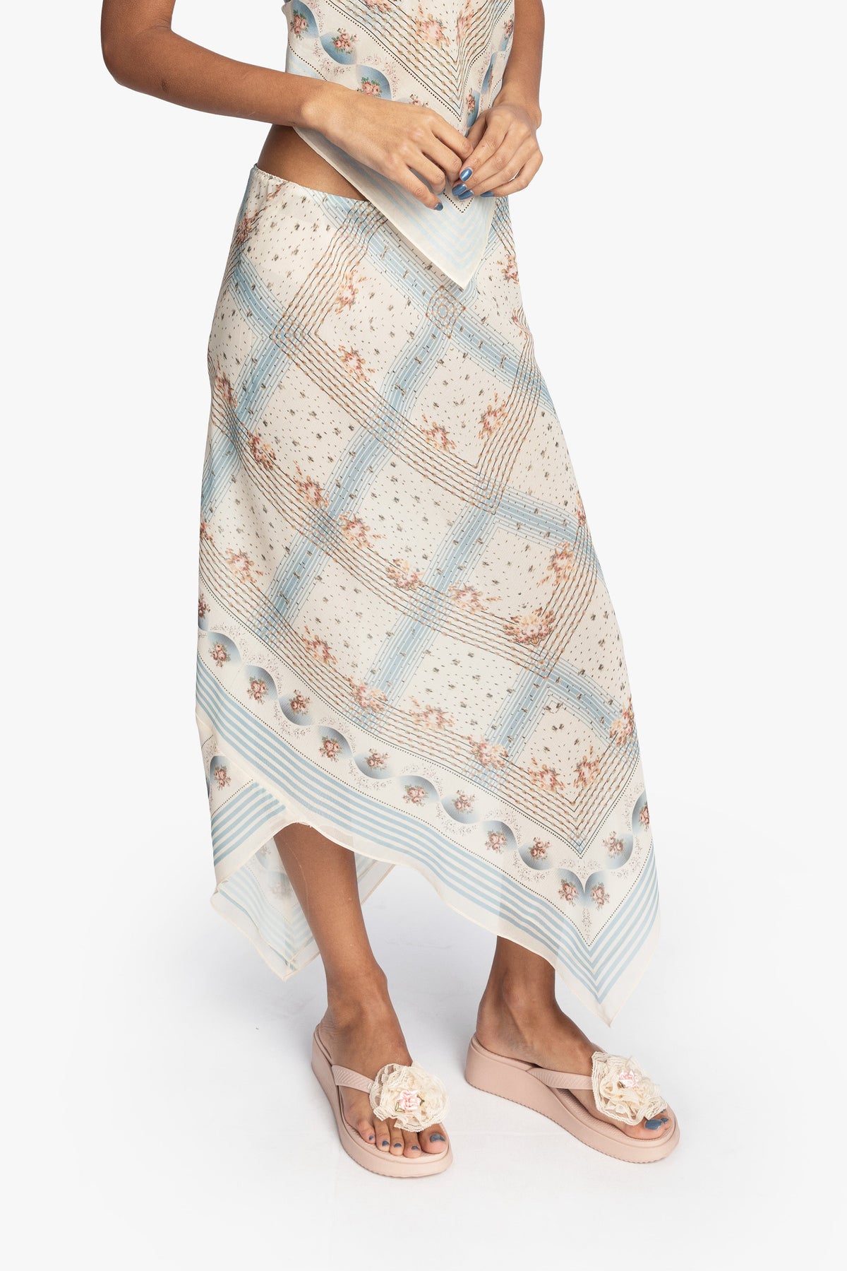 Heritage Scarf Print Chiffon Skirt | Anna Sui