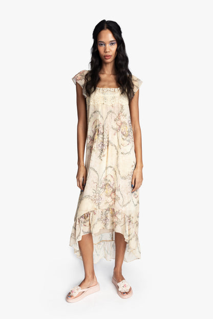 Spirit Bloom Chiffon Ruffle Dress | Anna Sui