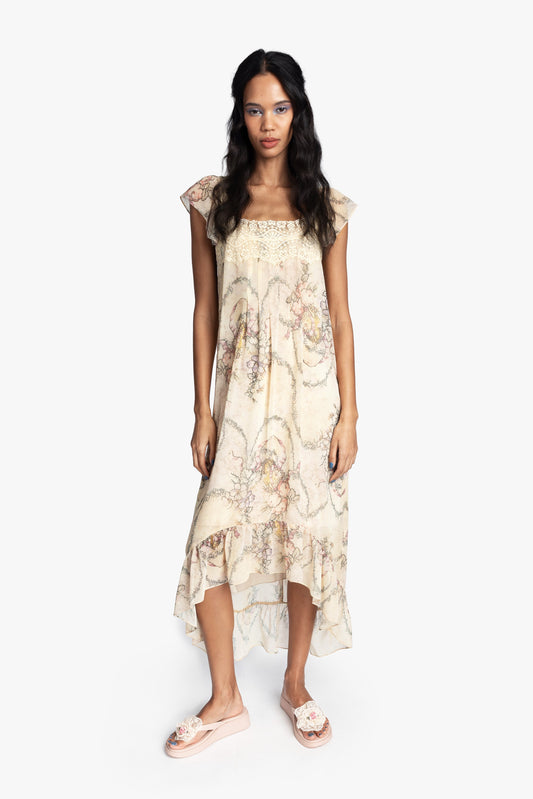 Spirit Bloom Chiffon Ruffle Dress | Anna Sui