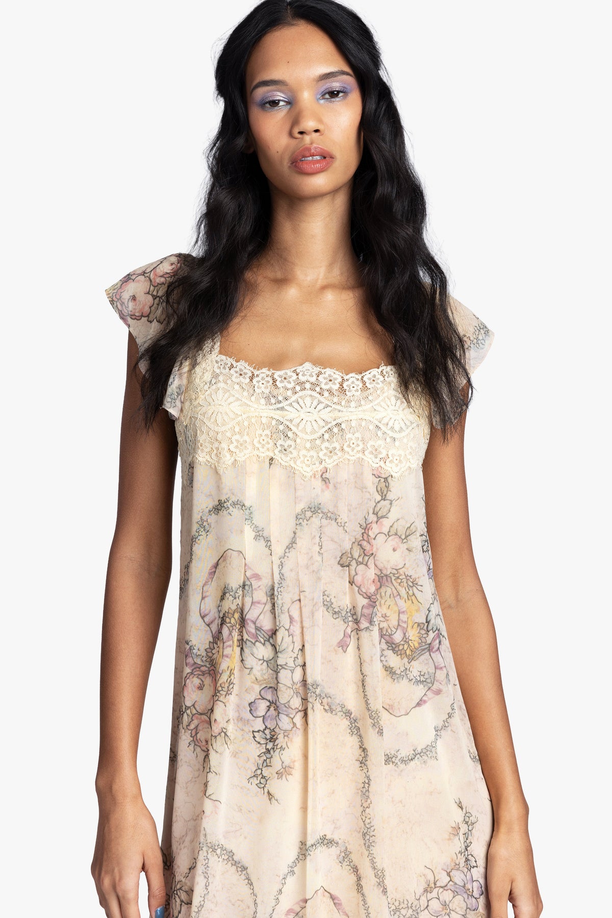 Spirit Bloom Chiffon Ruffle Dress | Anna Sui