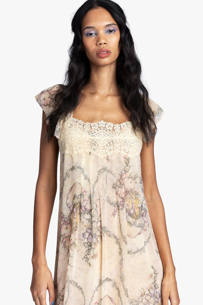 Spirit Bloom Chiffon Ruffle Dress | Anna Sui