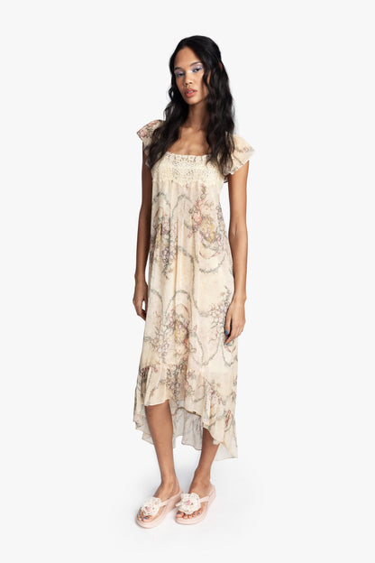Spirit Bloom Chiffon Ruffle Dress | Anna Sui