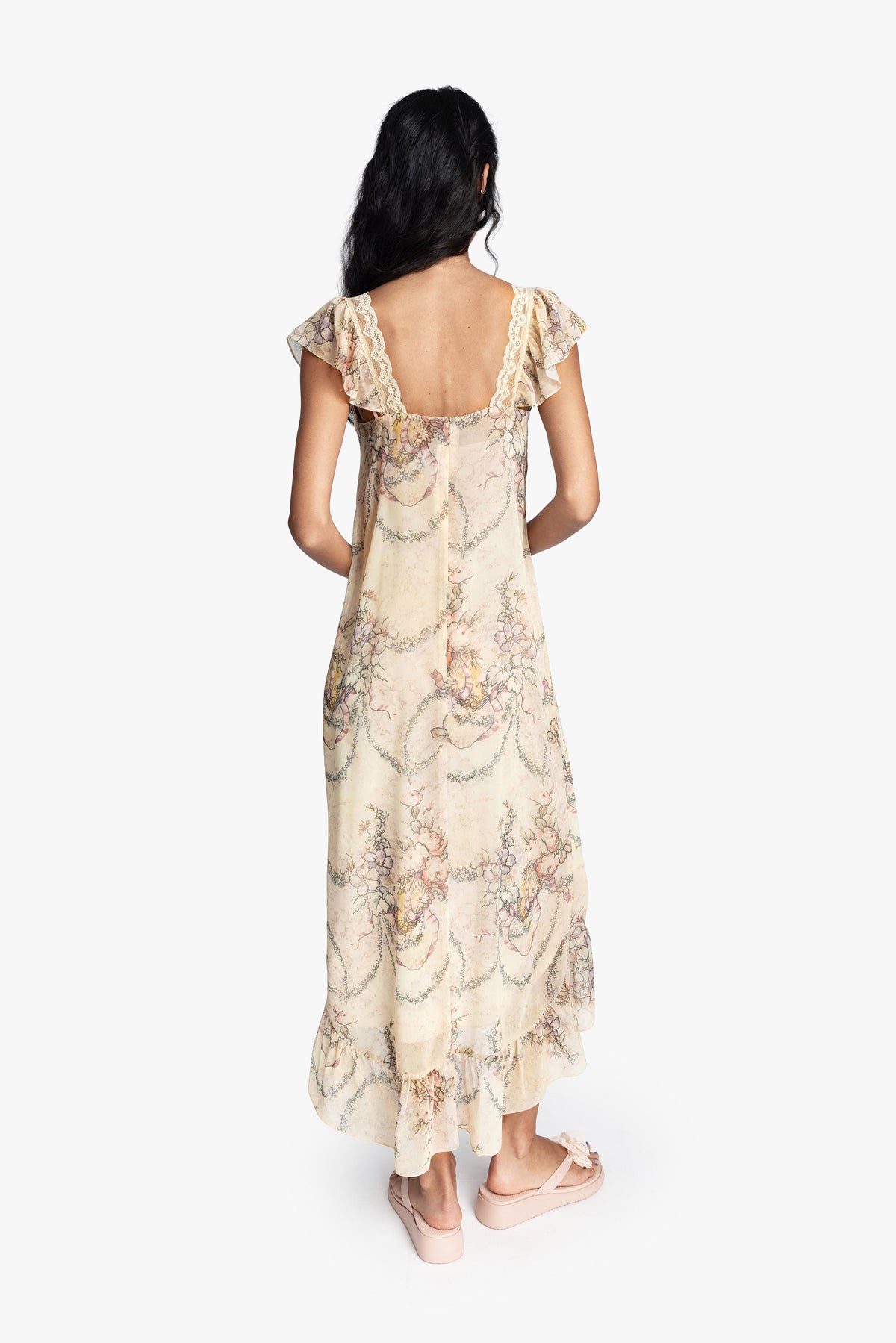 Spirit Bloom Chiffon Ruffle Dress | Anna Sui