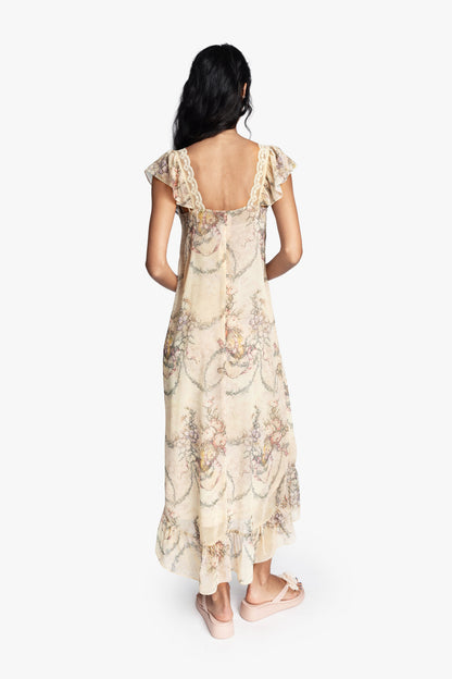 Spirit Bloom Chiffon Ruffle Dress | Anna Sui