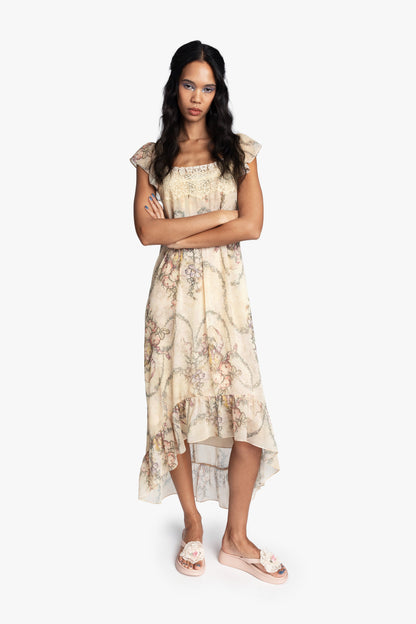 Spirit Bloom Chiffon Ruffle Dress | Anna Sui
