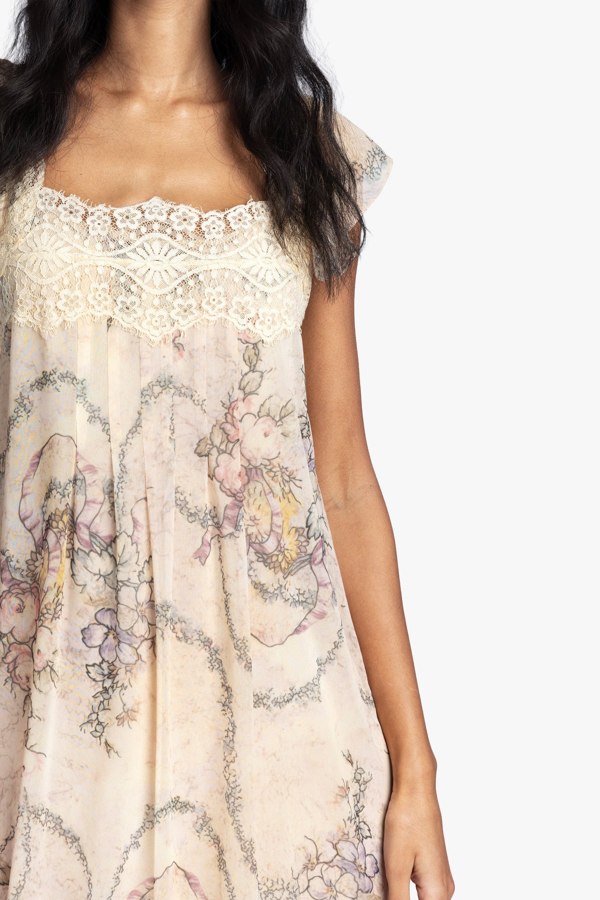 Spirit Bloom Chiffon Ruffle Dress | Anna Sui