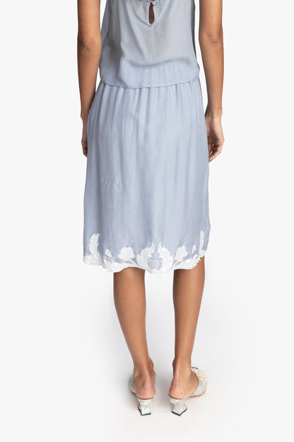 Nouveau Satin Applique Skirt | Anna Sui