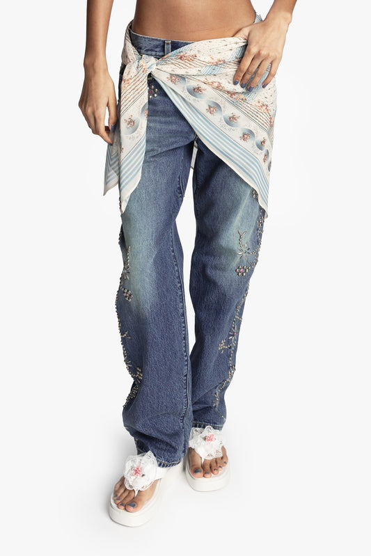 Heritage Scarf Print Chiffon Square Scarf | Anna Sui
