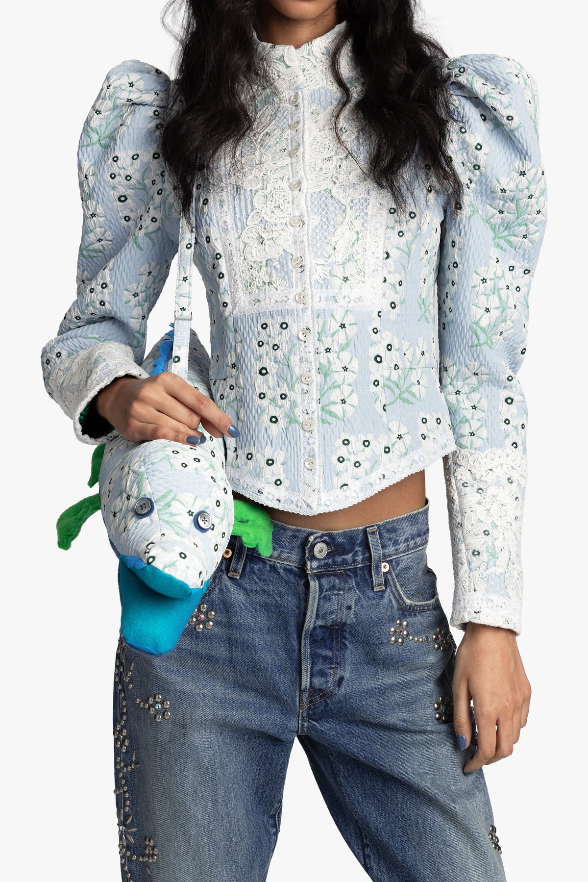 Alligator Bag- Sky Blue Multi | Anna Sui