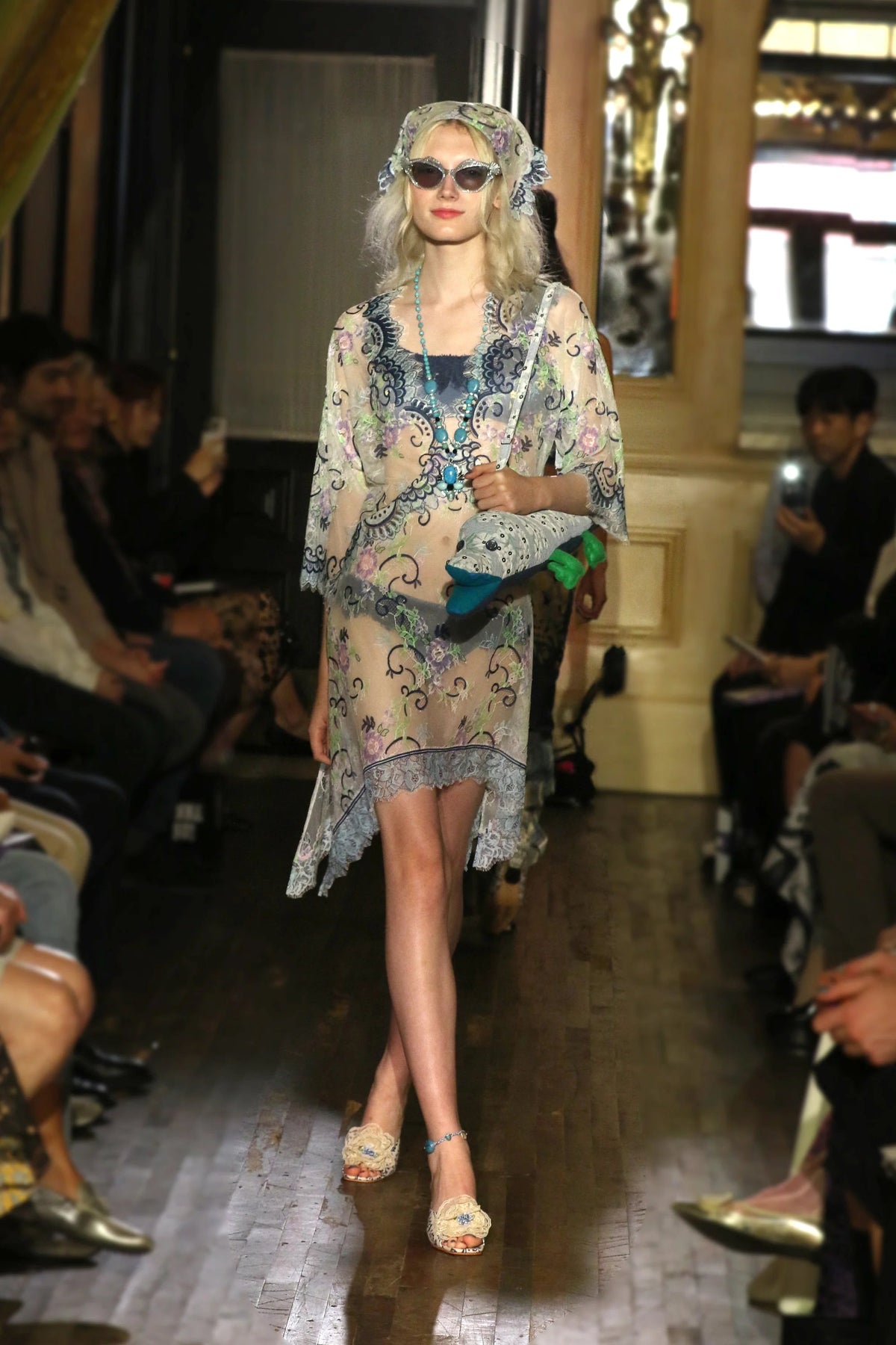 Alligator Bag- Sky Blue Multi | Anna Sui