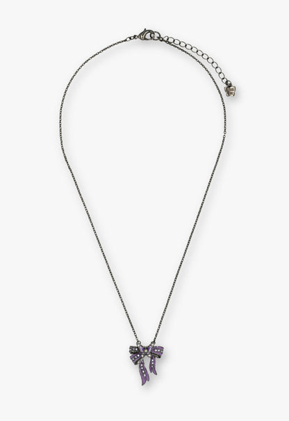 Dark Romance Butterfly Bow Necklace - Gunmetal | Anna Sui