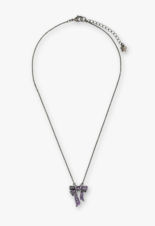Dark Romance Butterfly Bow Necklace - Gunmetal | Anna Sui
